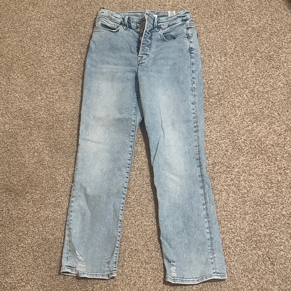 Good American Light Blue Straight Leg Jeans